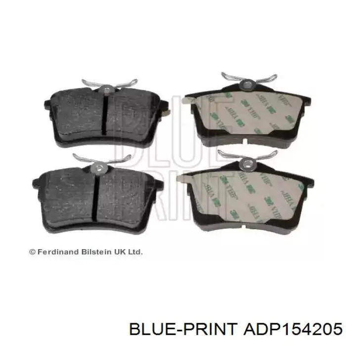 ADP154205 Blue Print колодки тормозные задние дисковые