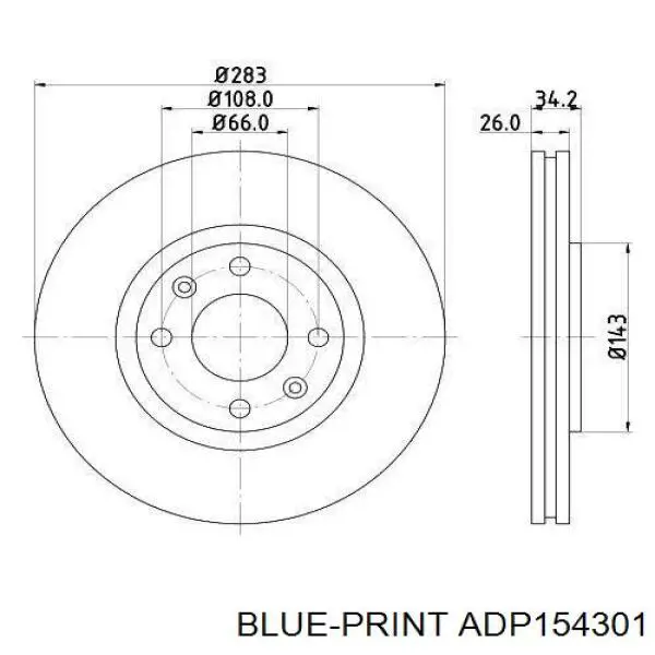 ADP154301 Blue Print Диск тормозной передний