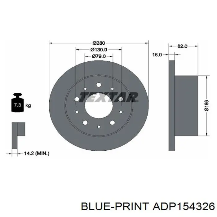 Тормозные диски ADP154326 Blue Print