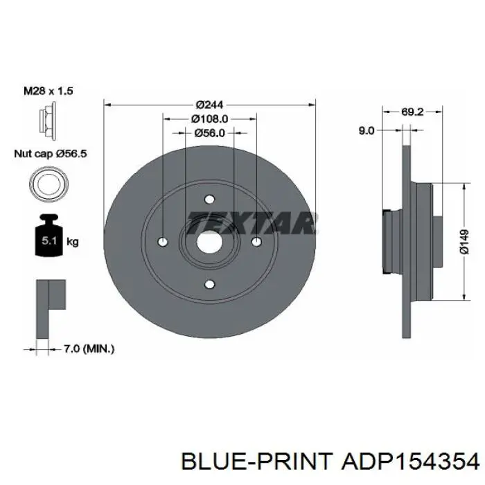 Disco do freio traseiro 231878 Metelli
