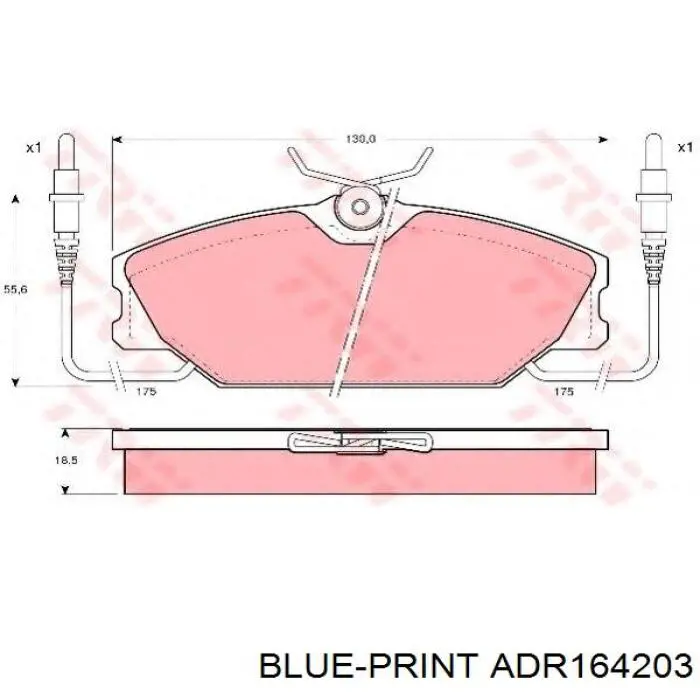 Тормозные колодки Blue Print ADR164203