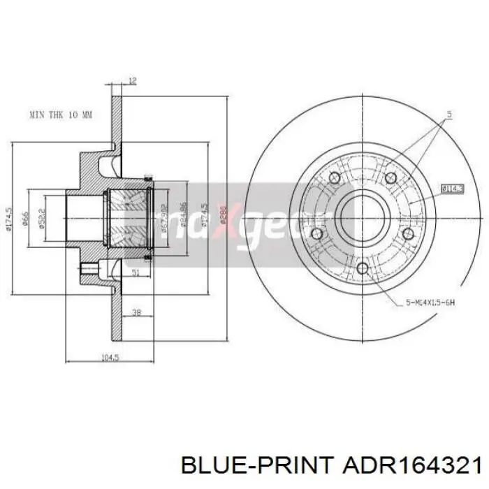 ADR164321 Blue Print тормозные диски