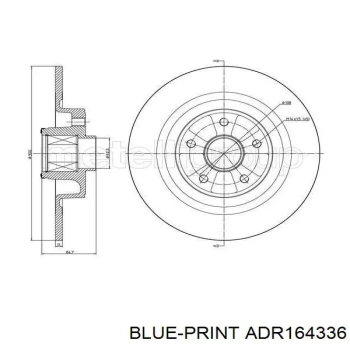 Тормозные диски ADR164336 Blue Print