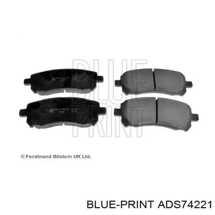 Колодки тормозные передние дисковые Blue Print ADS74221