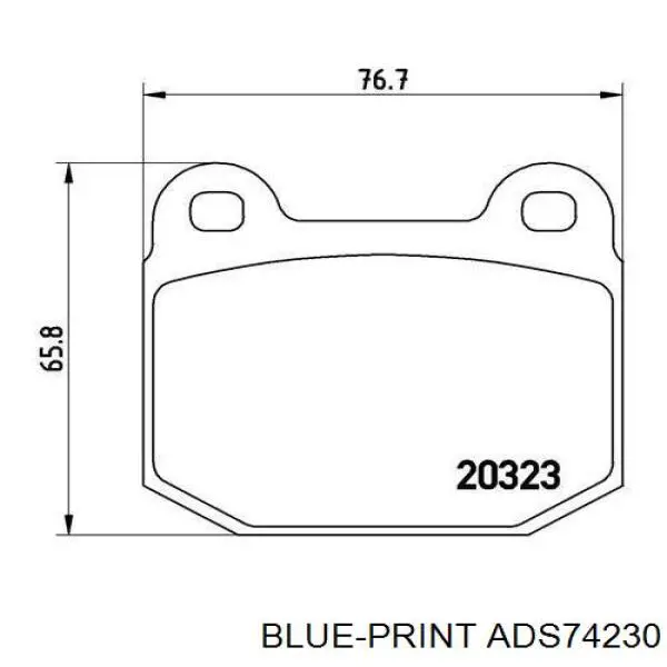 Задние тормозные колодки ADS74230 Blue Print