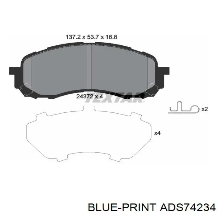 Колодки Blue Print ADS74234 цена, от 25.44 USD