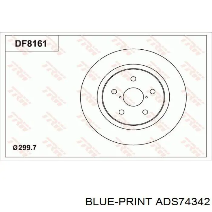 Задний дисковый тормоз Blue Print ADS74342