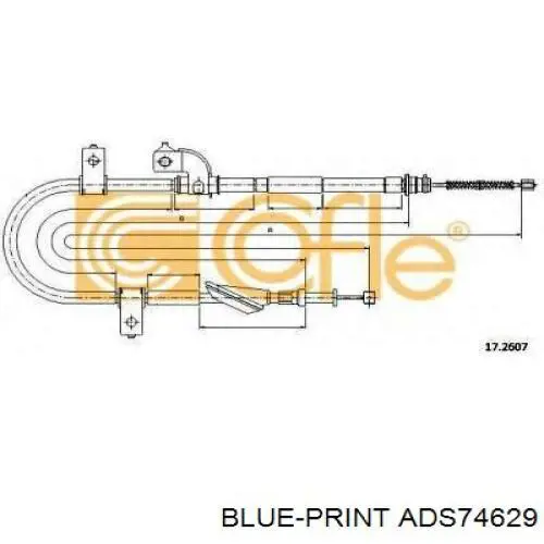 Задний правый трос ручника ADS74629 Blue Print