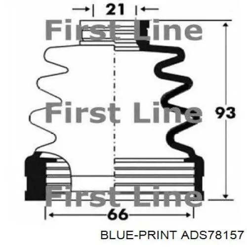 Пыльник ШРУСа внутренний, передней полуоси Blue Print ADS78157