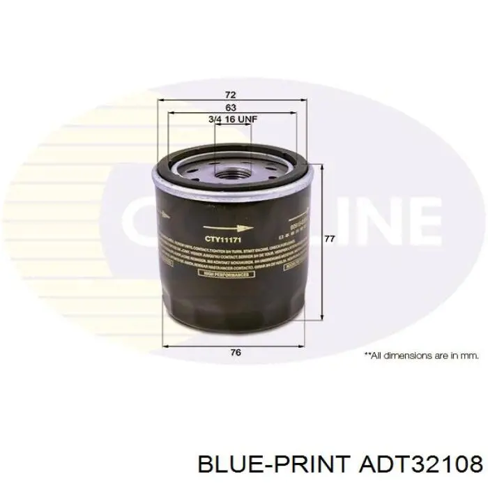 Фільтр масляний ADT32108 Blue Print