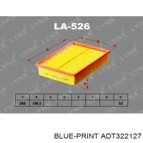 Воздушный фильтр ADT322127 Blue Print