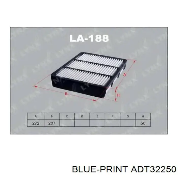 Купить ADT32250 Blue Print Автомобильный фильтр воздуха