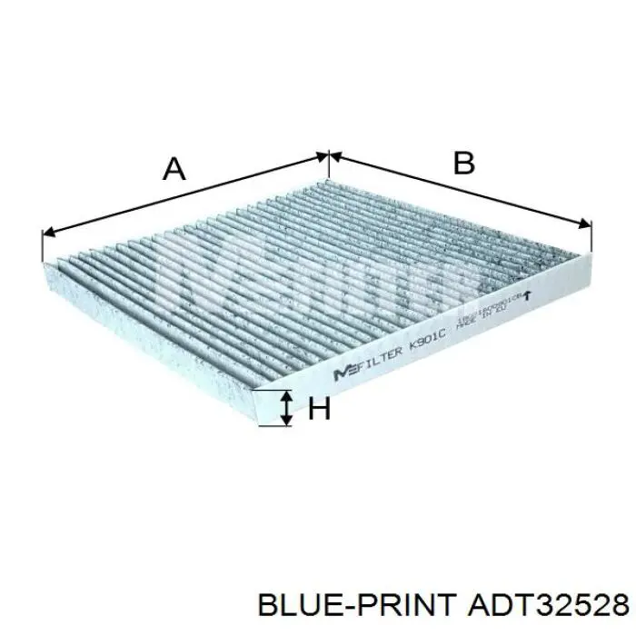 Купить ADT32528 Blue Print Фильтр салона угольный