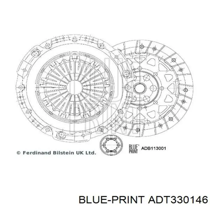 Купить ADT330146 Blue Print Комплект сцепления (диск, корзина, подшипник)
