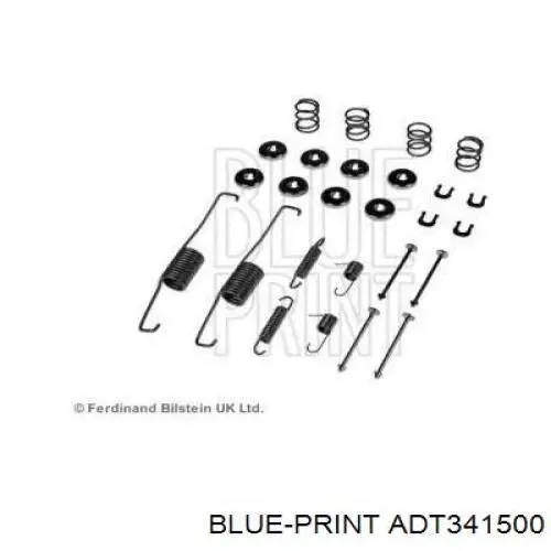 Монтажный комплект задних барабанных колодок ADT341500 Blue Print