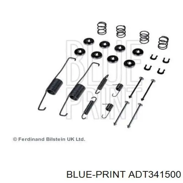 Kit de montaje, zapatas de freno traseras ADT341500 Blue Print