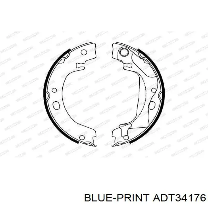 Zapatas de frenos de tambor traseras ADT34176 Blue Print