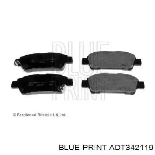 Задние тормозные колодки ADT342119 Blue Print