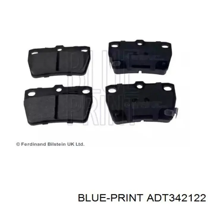 ADT342122 Blue Print колодки тормозные задние дисковые
