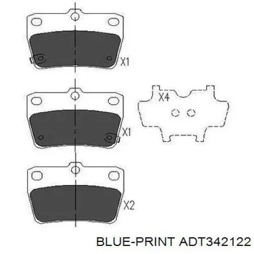 Колодки дисковые  Blue Print ADT342122 цена, от 15.47 USD