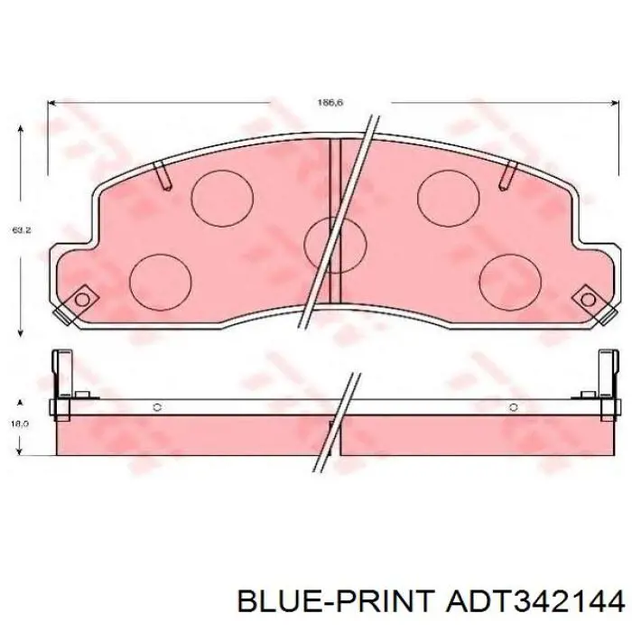 Колодки Blue Print ADT342144 цена, от 22.71 USD