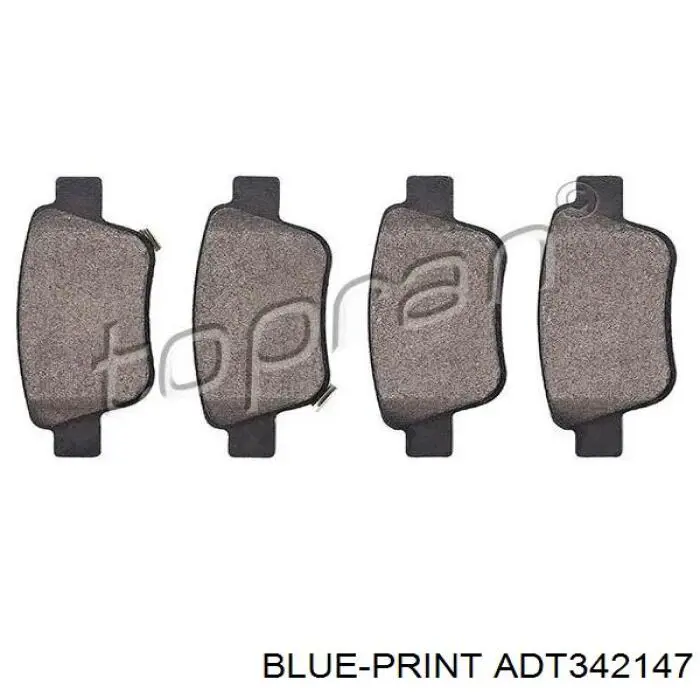 Купить ADT342147 Blue Print Колодки тормозные задние, дисковые