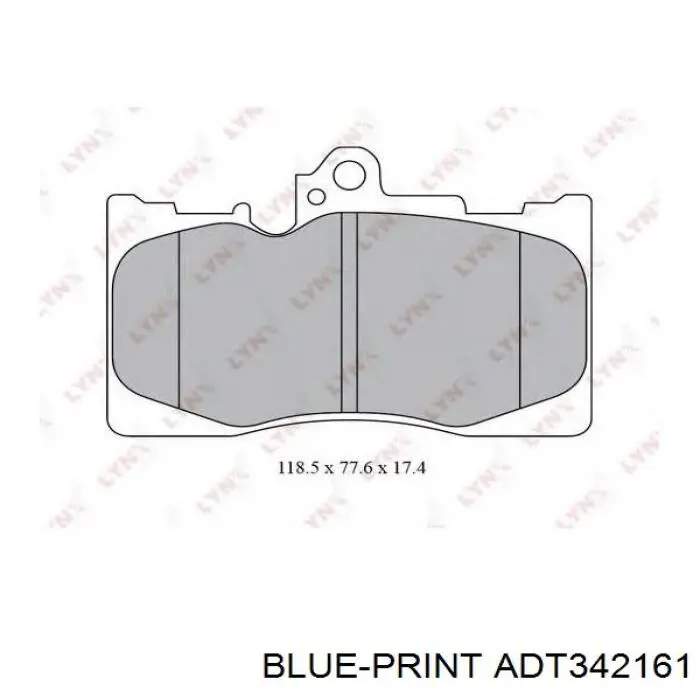 Колодки Blue Print ADT342161 цена, от 26.12 USD