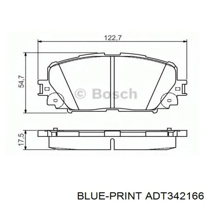 Передние тормозные колодки ADT342166 Blue Print