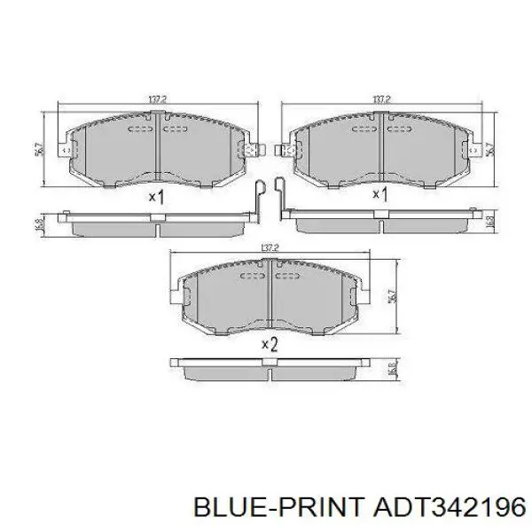 Колодки Blue Print ADT342196 цена, от 29.88 USD