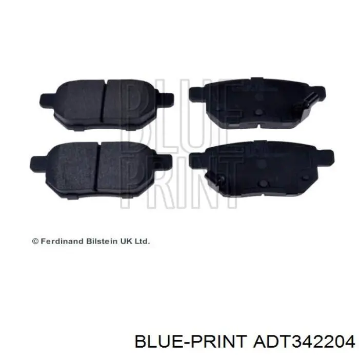 Задние тормозные колодки ADT342204 Blue Print