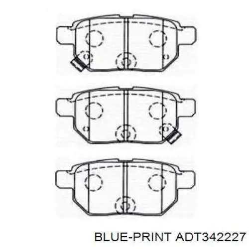 ADT342227 Blue Print sapatas do freio traseiras de disco