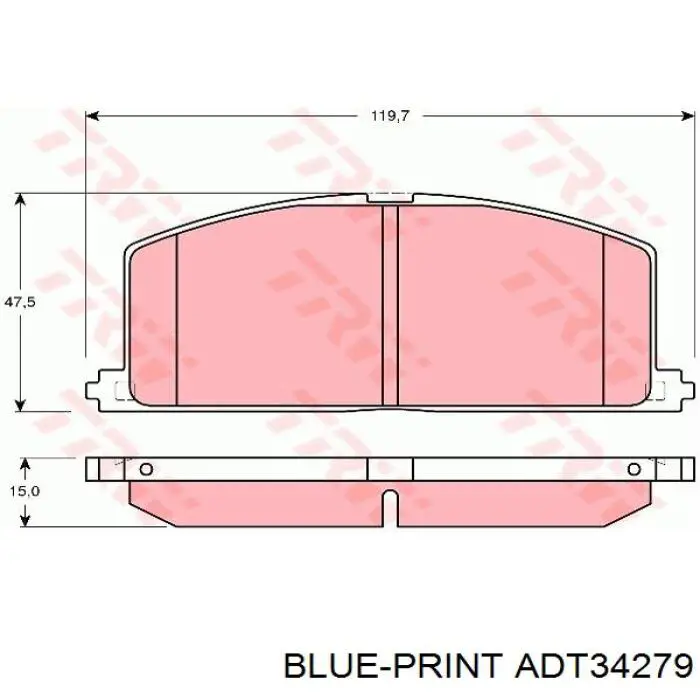 Pastillas de freno delanteras ADT34279 Blue Print