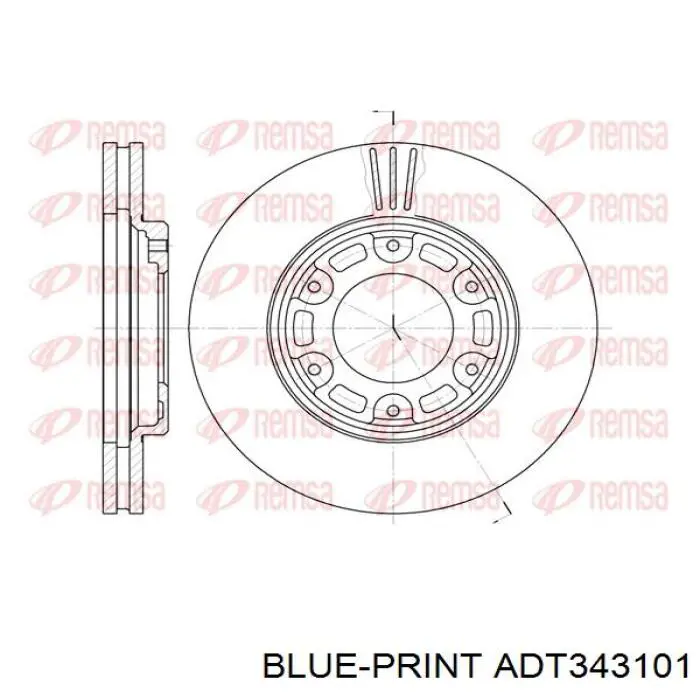 ADT343101 Blue Print диск тормозной передний