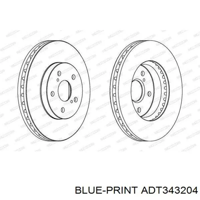 Передний тормозной диск Blue Print ADT343204