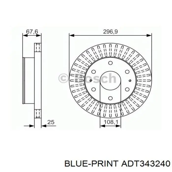 Передний тормозной диск Denckermann B130738