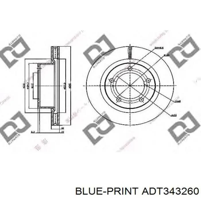 Передний тормозной диск Blue Print ADT343260