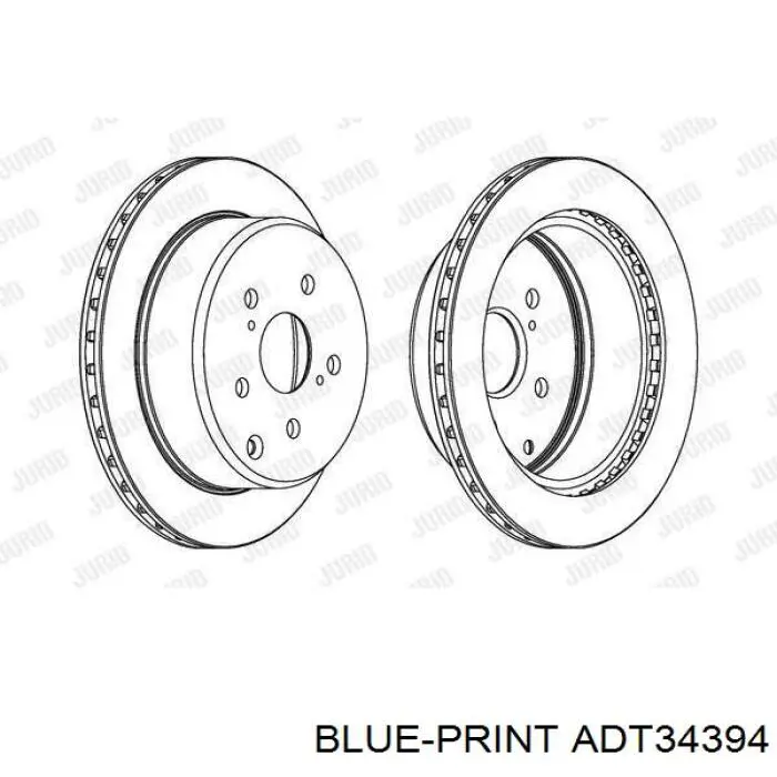 Передний тормозной диск Blue Print ADT34394