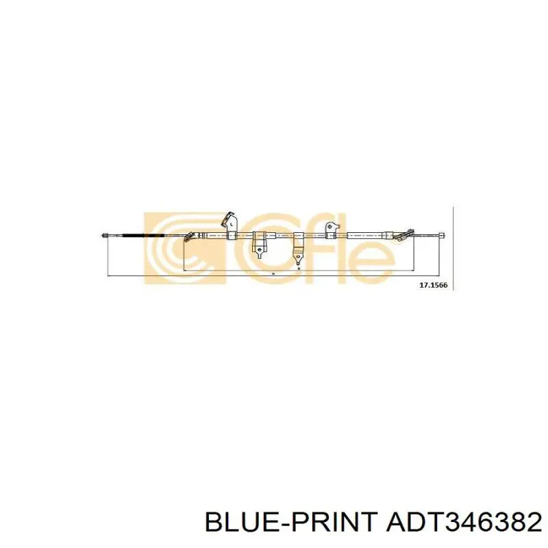 Купить ADT346382 Blue Print Трос стояночного тормоза задний левый