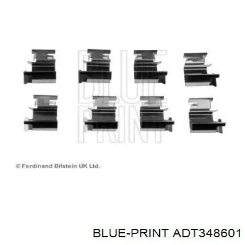 ADT348601 Blue Print комплект пружинок крепления дисковых колодок задних