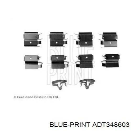 Купить ADT348603 Blue Print Комплект пружинок крепления дисковых колодок передних