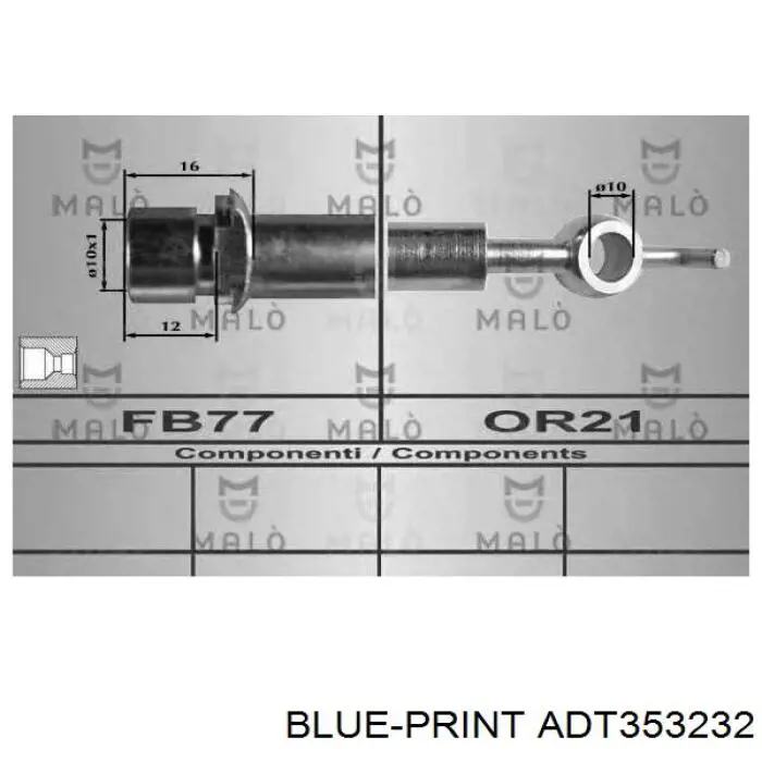 Тормозной шланг задний Blue Print ADT353232 цена, от 9.51 USD