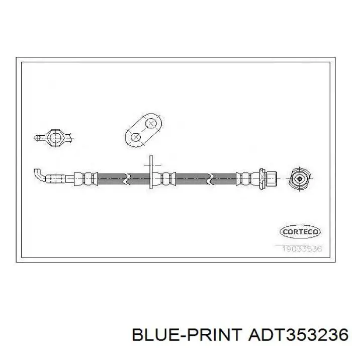 ADT353236 Blue Print шланг тормозной передний левый