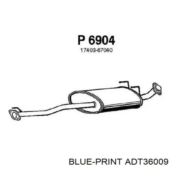 Глушитель, центральная часть Blue Print ADT36009 цена, от 126.69 USD