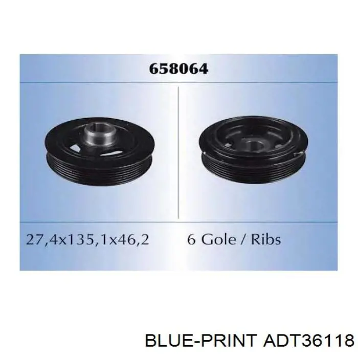 Шкив коленвала (демпфер) Hotaru TY601ZZFE цена, от 33.84 USD
