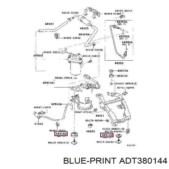 Cojín de compresor de amortiguador ADT380144 Blue Print