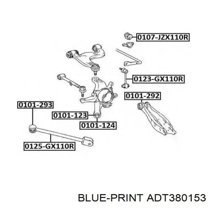 Сайлентблок цапфы задней ADT380153 Blue Print