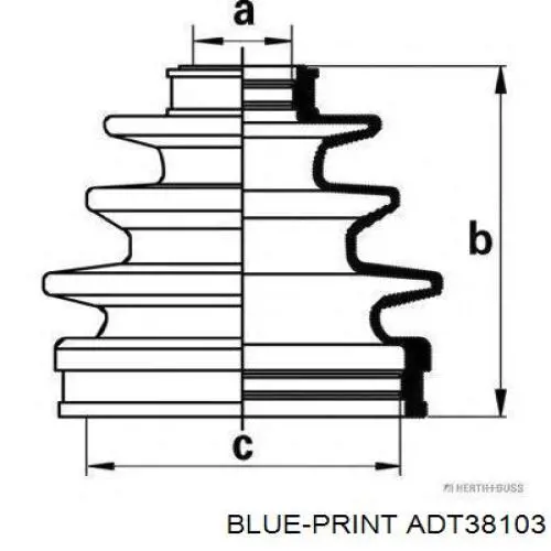 Купить ADT38103 Blue Print Пыльник гранаты наружный, передний