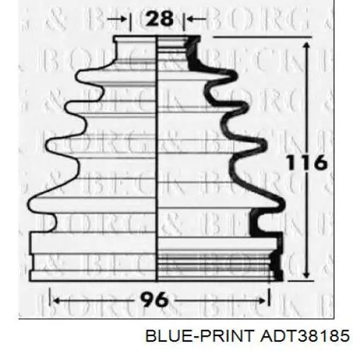Купить ADT38185 Blue Print Пыльник гранаты внутренний, передней полуоси