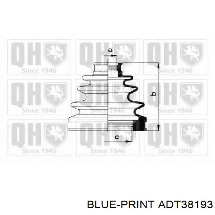 Fuelle, árbol de transmisión delantero interior ADT38193 Blue Print