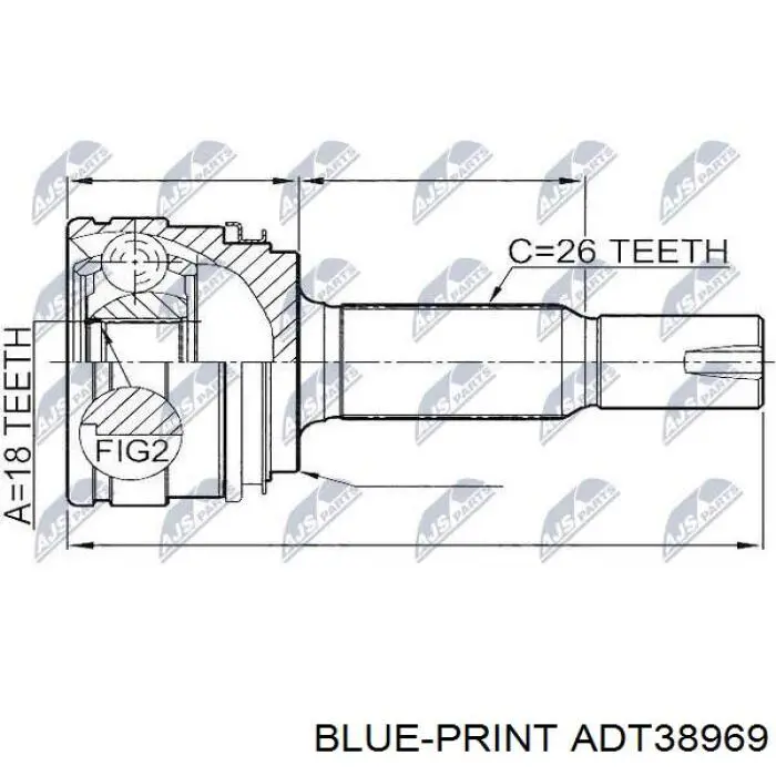 ADT38969 Blue Print ШРУС внешний задний